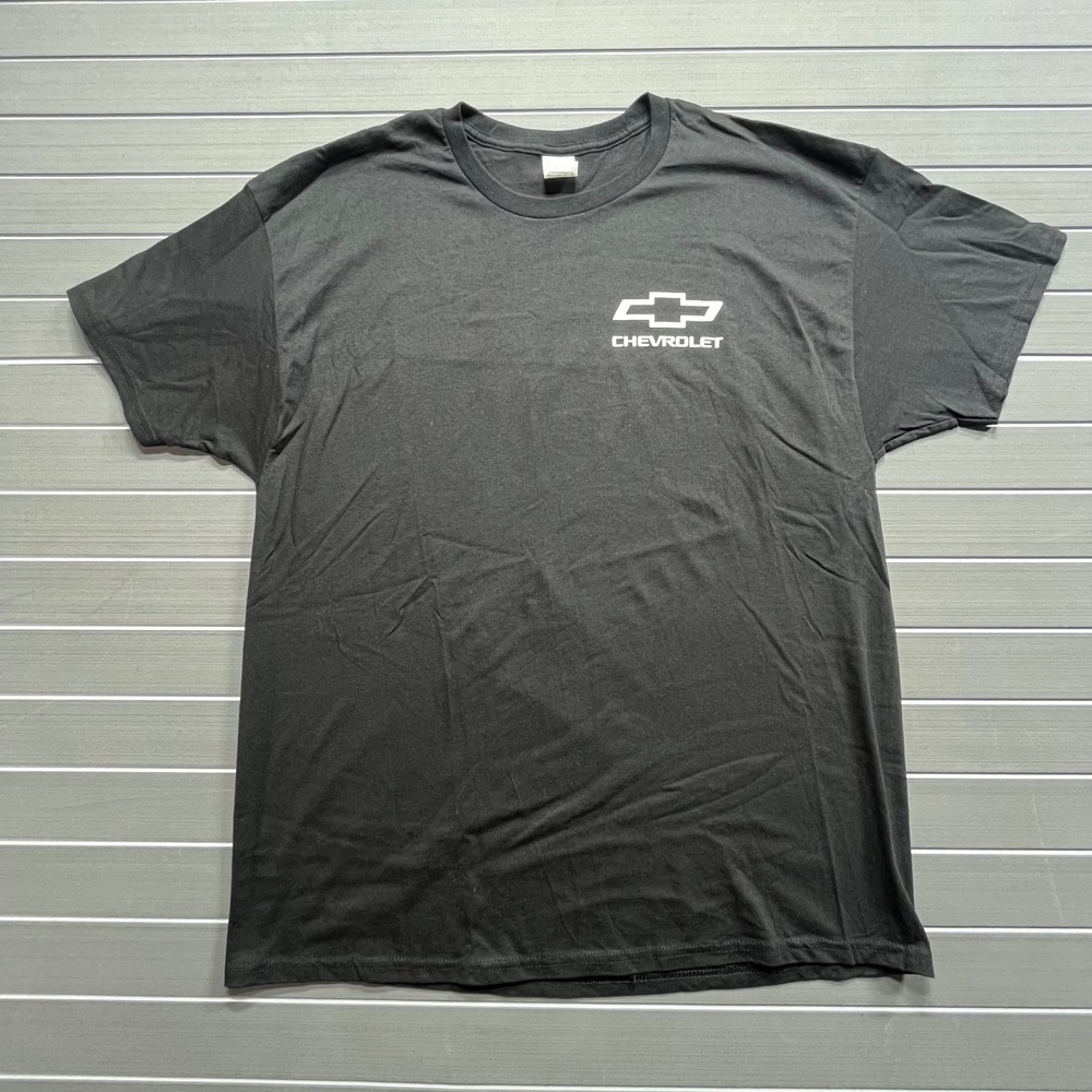 Mens Chevrolet Logo T‎ Shirt XL Black Short Sleeve Hanes Cotton Tee